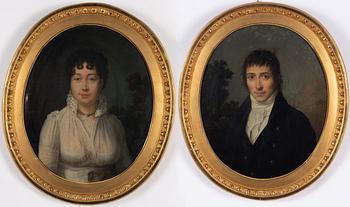 French artist early 19th century, "Jean André Pochet" & wife "Jeanne Pierrette Artier".