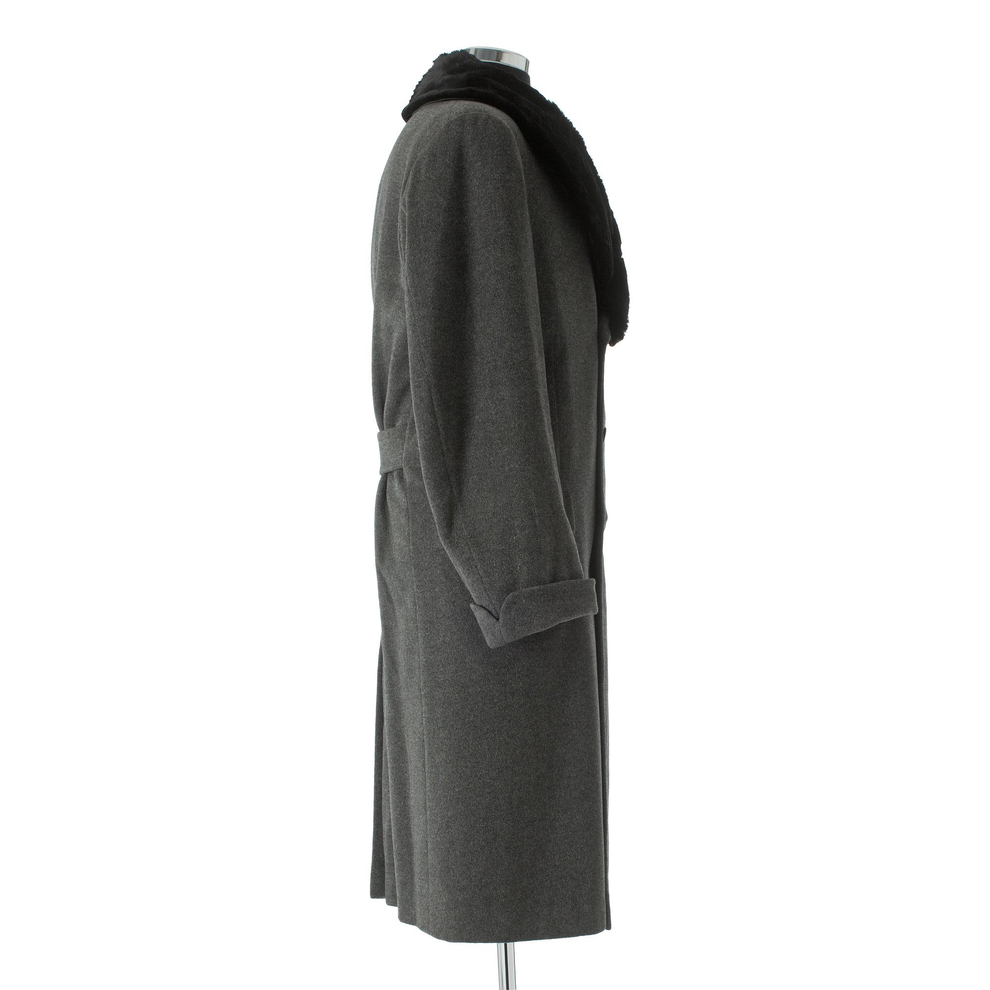 A.W. BAUER, a grey wool overcoat.