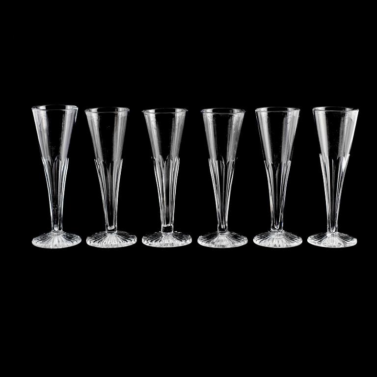 CHAMPAGNESTRUTAR, 6 st, glas, 1800-talets andra hälft.