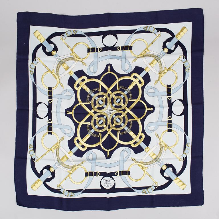 Hermès, an 'Eperon d'Or' silk scarf.