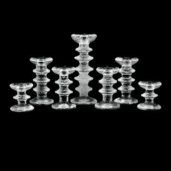 LJUSSTAKAR, 7 st, glas, "Festivo", Timo Sarpaneva, Iittala.