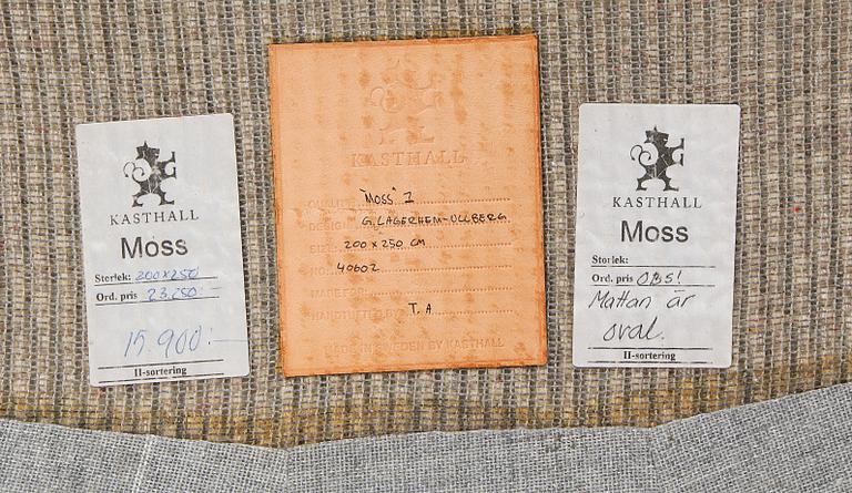 MATTA, rya, "Moss", Gunilla Lagerhem-Ullberg, Kasthall, omkring år 2000, ca 255 x 200 cm.