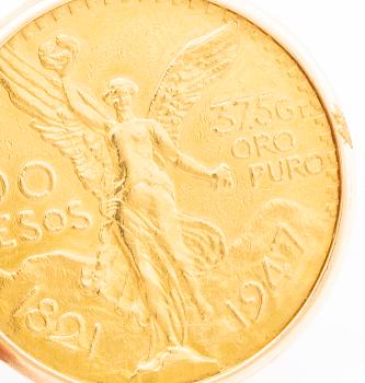 MYNT, guld 21,6 K, 50 Pesos, Mexico 1947. Tot 45 gram.
