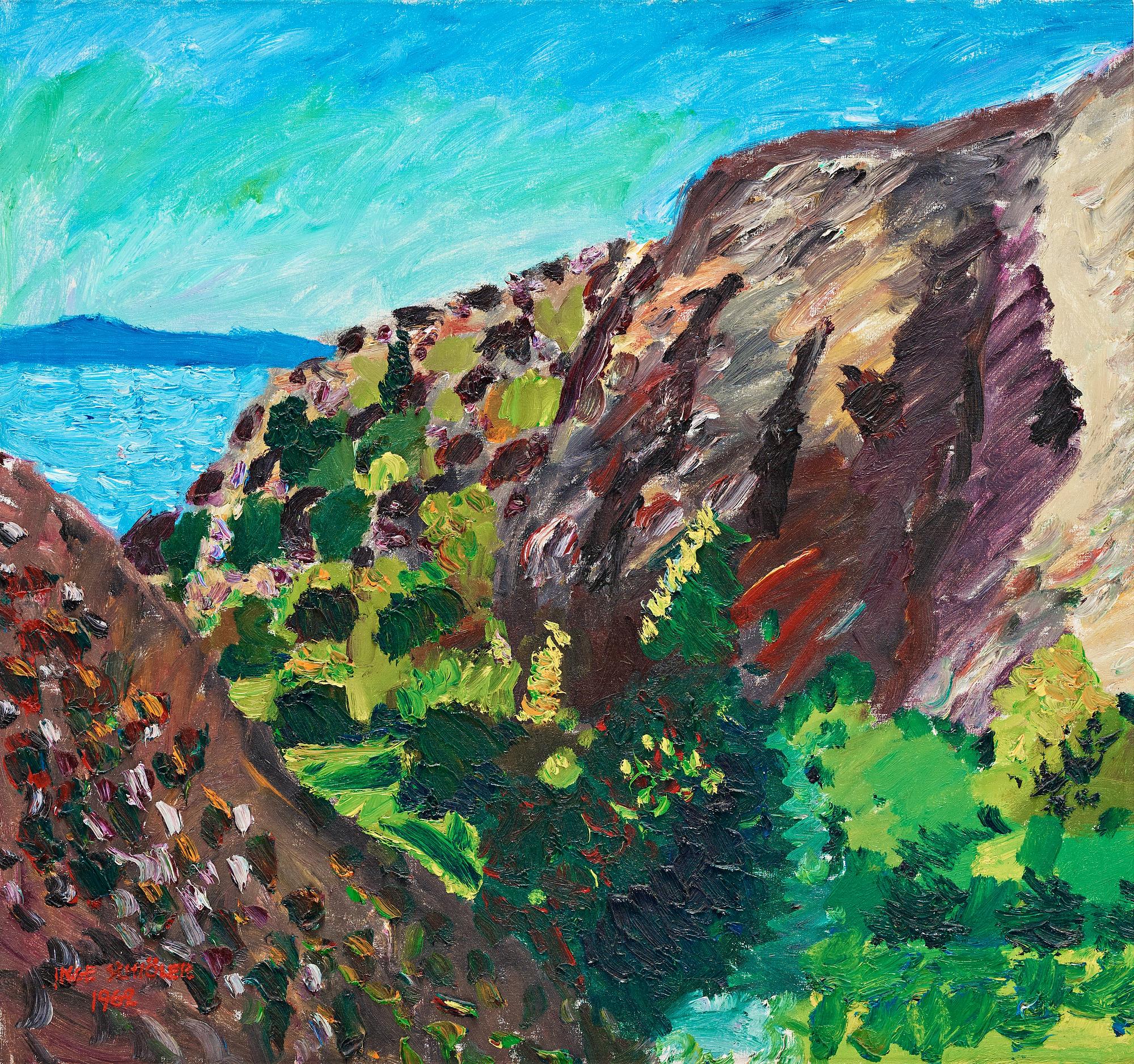 INGE SCHIÖLER, oil on canvas, signed and dated 1962.
