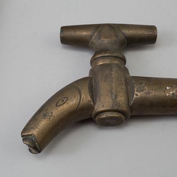 FIVE 19TH CENTURY BRONZE TAPS.