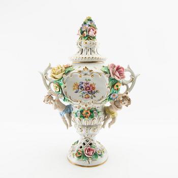 Potpourri urns 2 pcs Louis XV style Sitzendorf Germany first half of the 20th century porcelain.