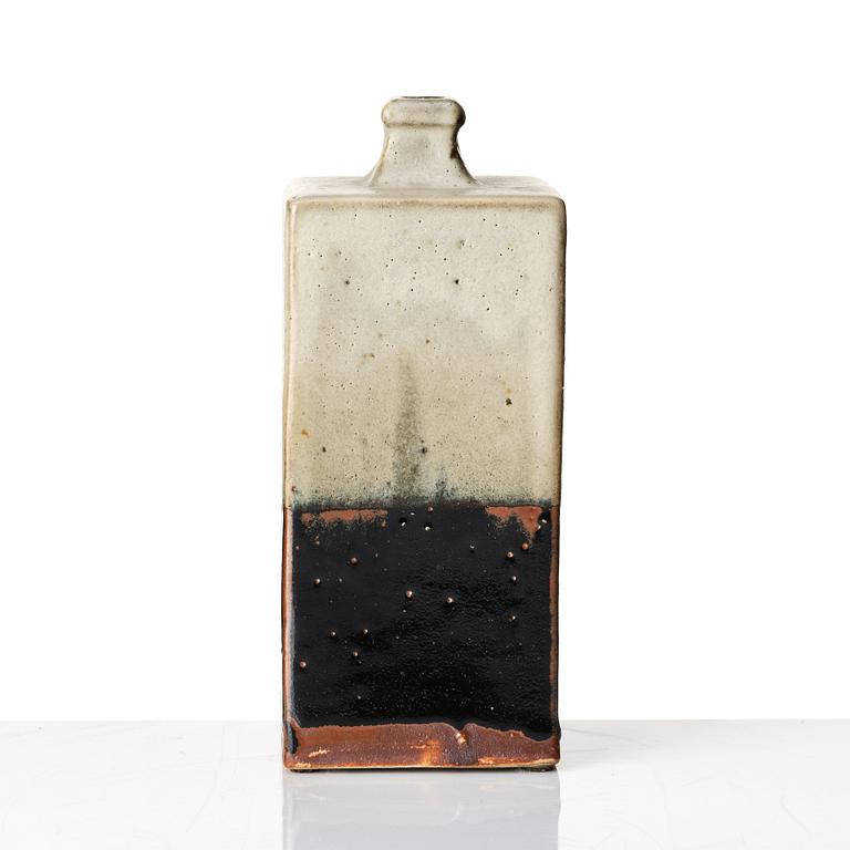 Shoji Hamada, a square stoneware bottle/vase, Japan, 1960s.