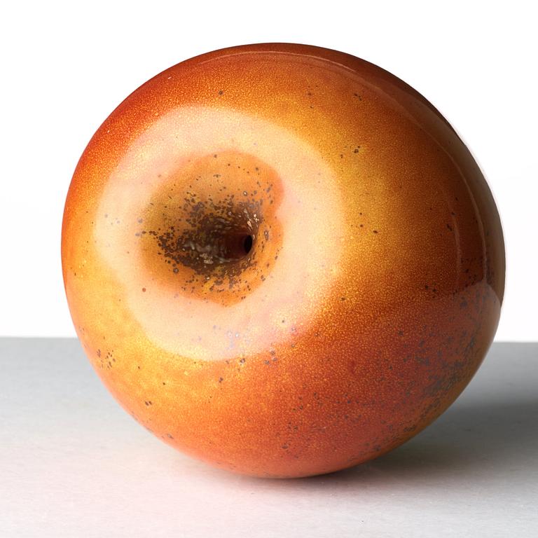 Hans Hedberg, a faience sculpture of an apple, Biot, France.