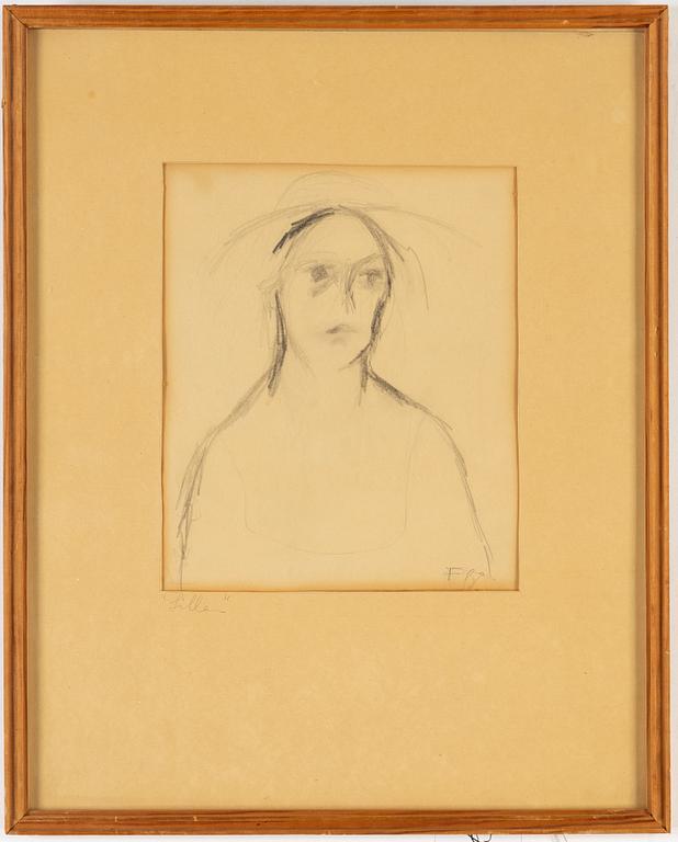 EDDIE FIGGE, pencil on paper, signed.