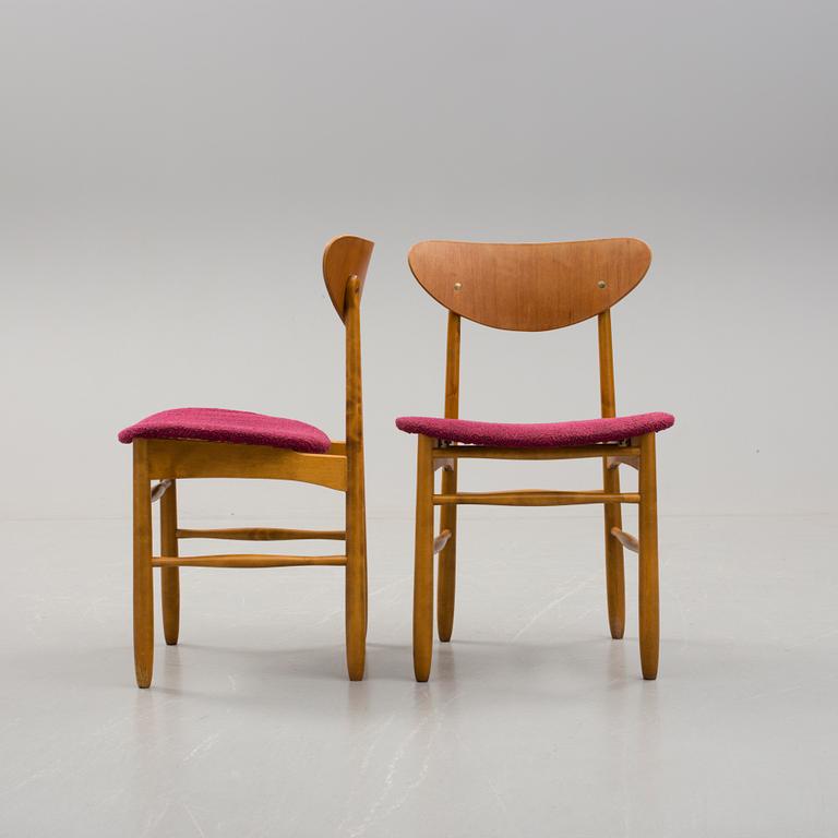 STOLAR, 4 st, modell "Eva", Sven Erik Fryklund, Hagafors Stolfabrik, Nässjö, 1960-tal.