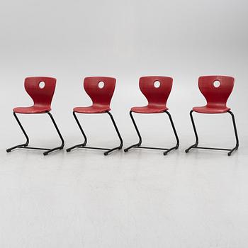Verner Panton, four childern's chairs, 'Pantoswing', VS, 21st century.