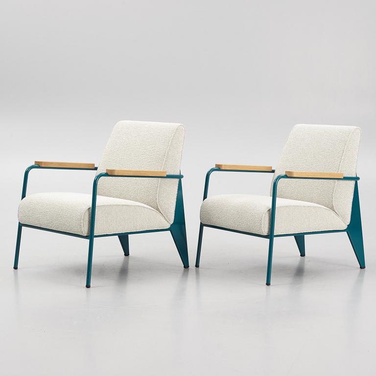 Jean Prouvé, a pair of "Fauteuil de Salon" armchairs, Vitra.