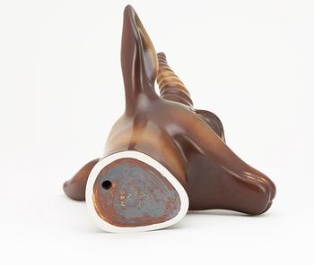 A Gunnar Nylund figure of an antelope's head.