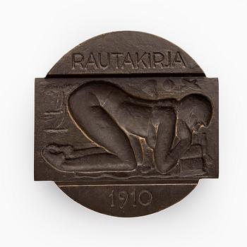 Kauko Räsänen, medalj, "Rautakirja 1910", signerad Kauko Räsänen 1985.