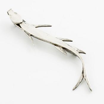 Wiwen Nilsson, brosch i form av fisk, sterlingsilver, Lund 1956.