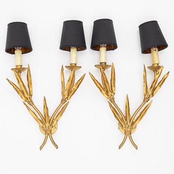 Wall sconces, a pair, France, second half of the 20th century.