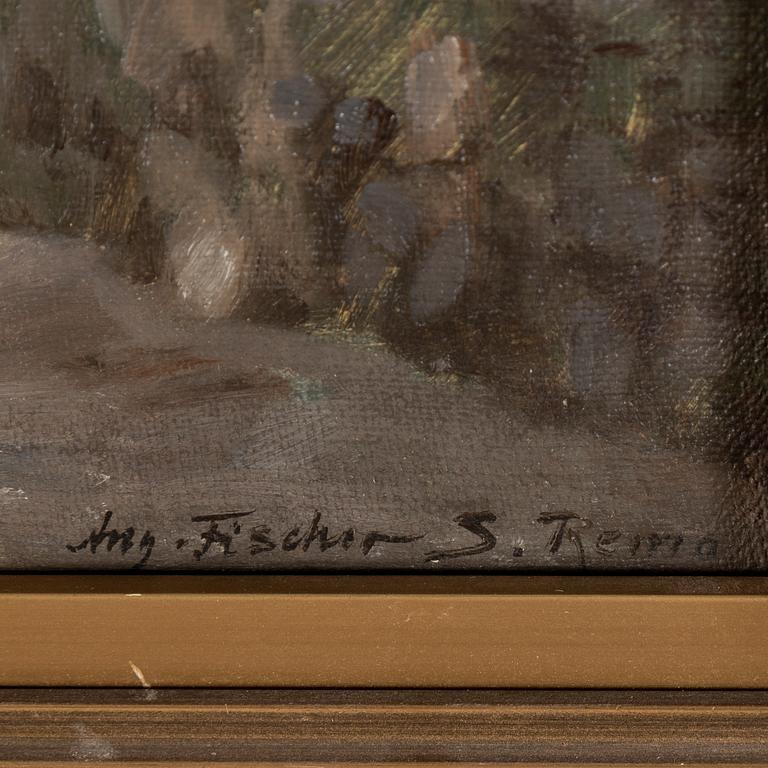 August Fischer, oil on canvas, signed Aug Fischer San Remo.