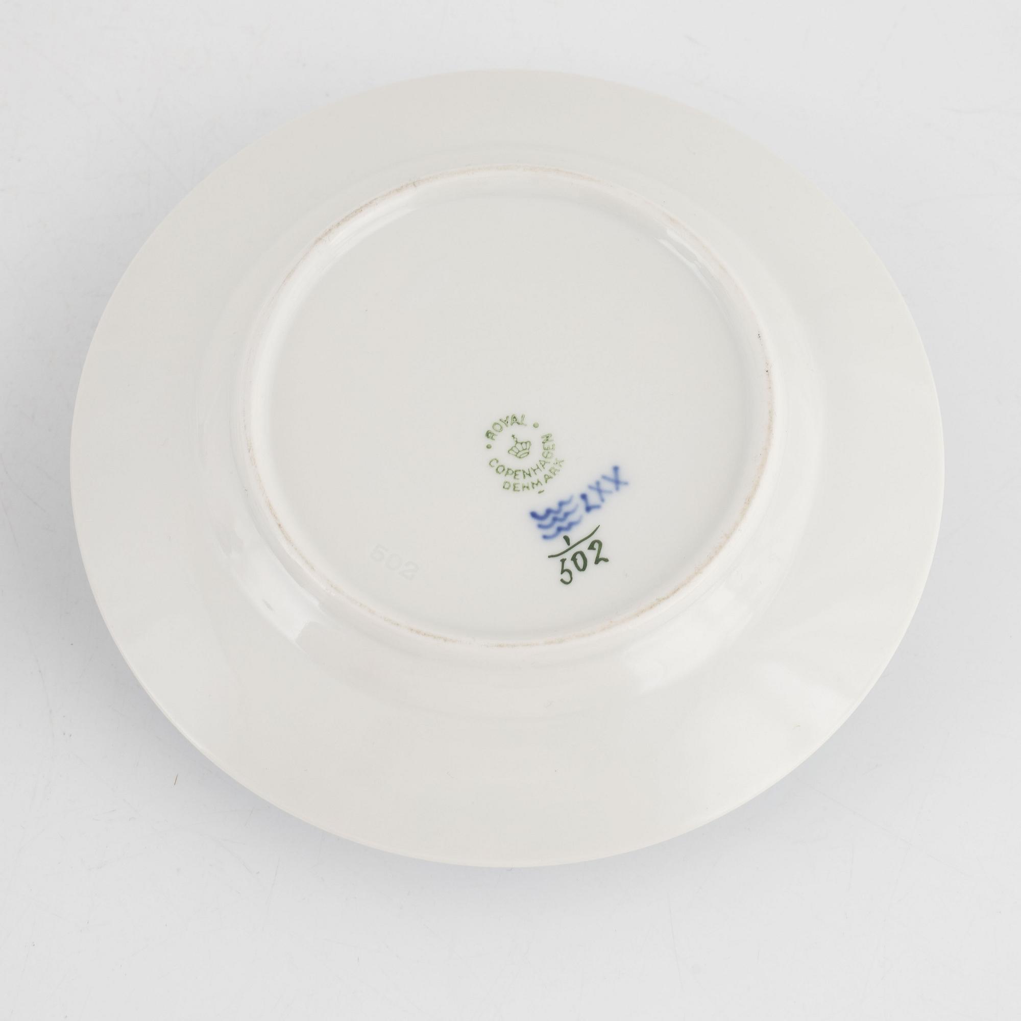 Smörskål, porslin, halvblonde, Musselmalet,  Royal Copenhagen, Danmark.