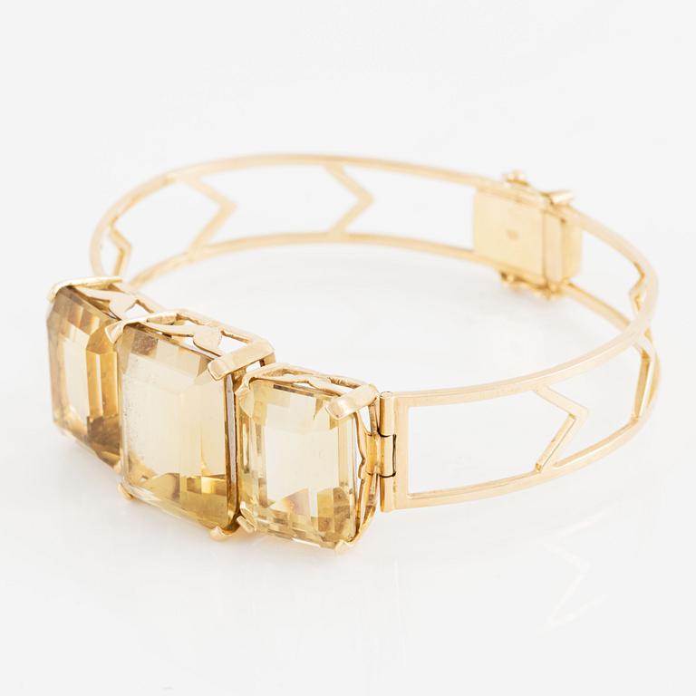 Armband 18K guld med fasettslipad kvarts.