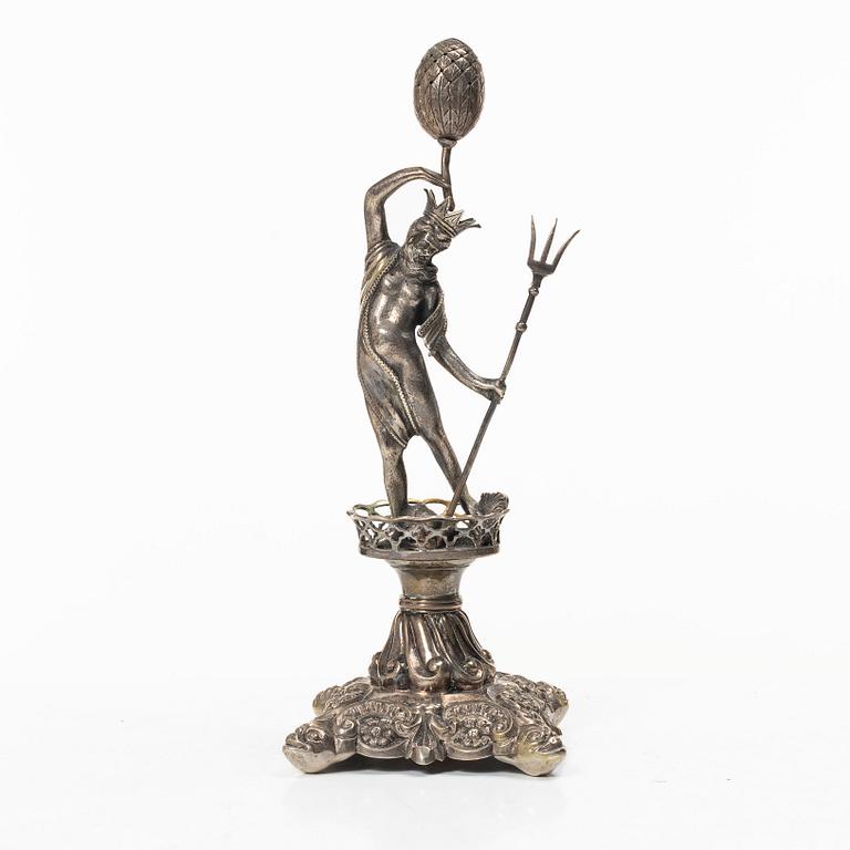 Table decoration/sculpture in silver, depicting Neptune, fantasy marks, circa 1900.