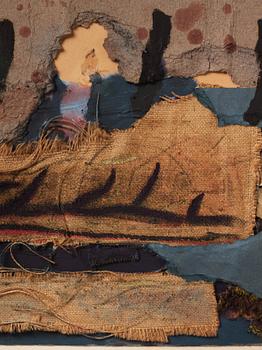 CO Hultén, mixed media and collage on paper panel, signed and executed 1957.