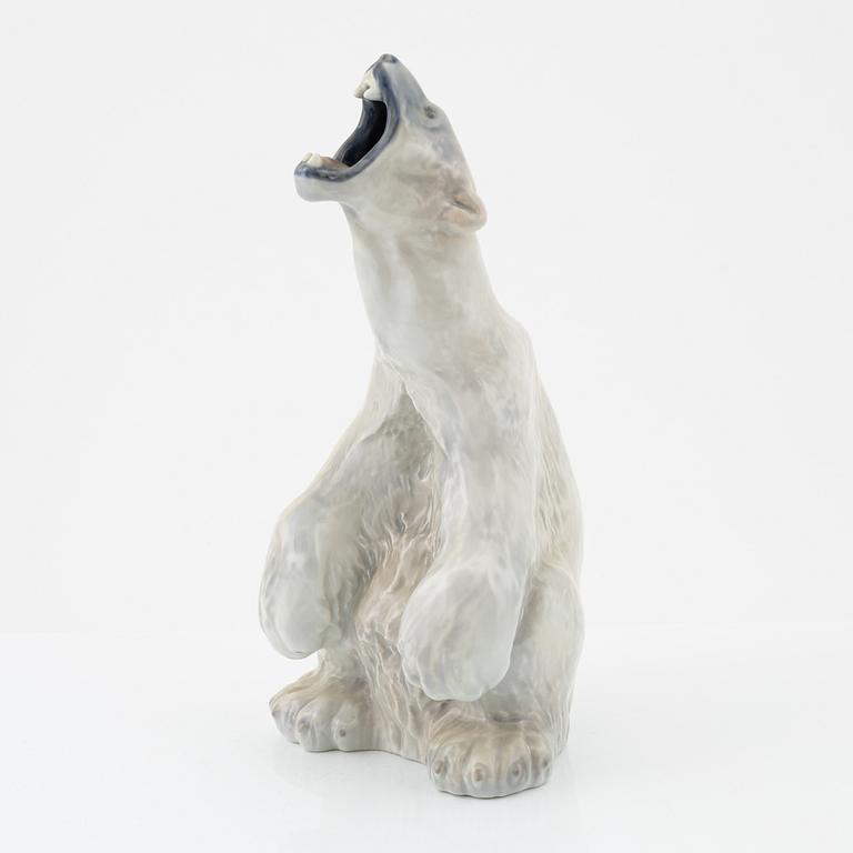 Carl Frederik Liisberg, a polar bear porcelain figurine, Royal Copenhagen, Denmark, 1965.