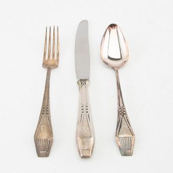 Bestick 18 dlr "Suomi" silver Auran Kultasepät, Åbo Finland 1920.