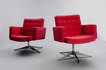 FÅTÖLJER, ett par, "Swivel chair" Vincent Cafiero, Knoll, 1900-talets senare hälft.