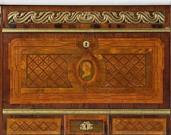 A Gustavian 18th century secretaire by Gottlieb Iwersson, master 1778, not signed.