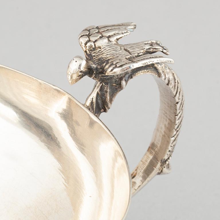 A Turkish silver sarf and cup, 18-19th century and 19-20th century.