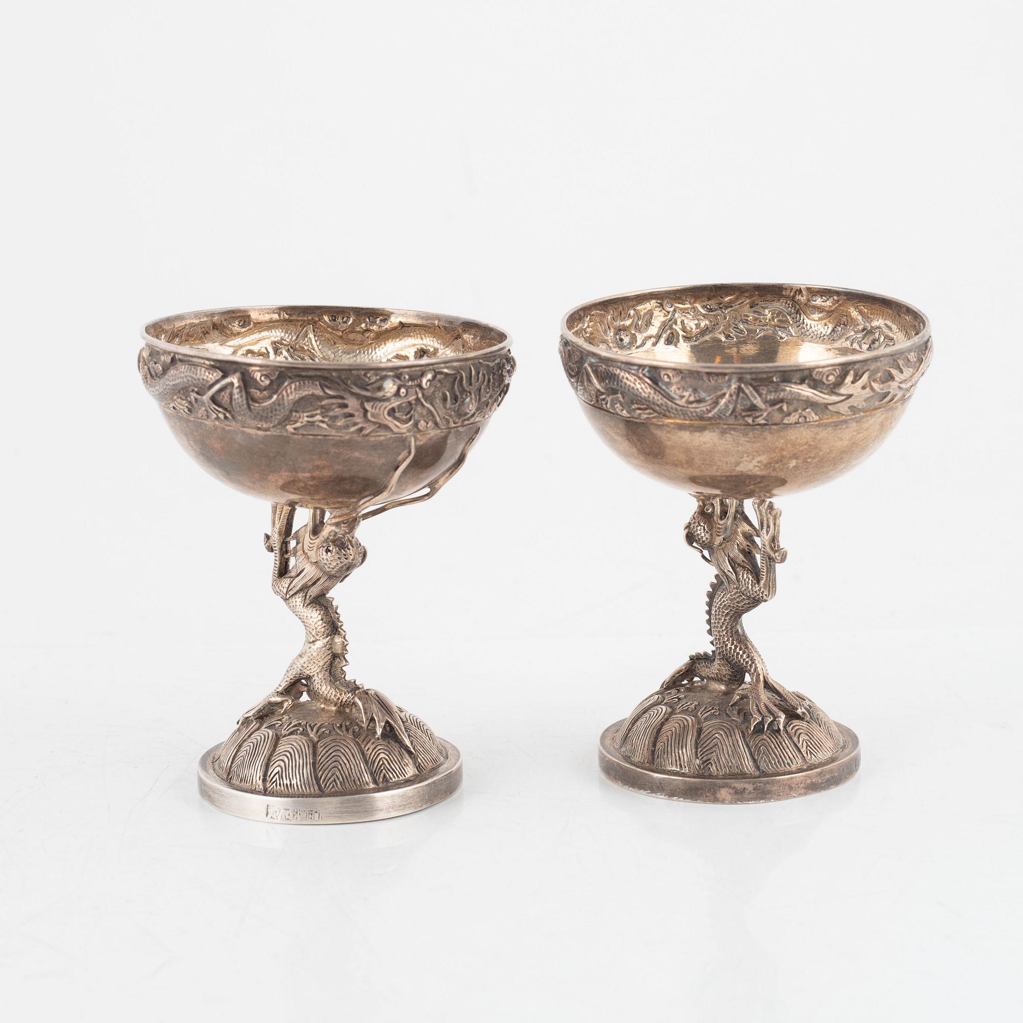 Two Japanese cups, 20th Century. Unidentified makers marks.