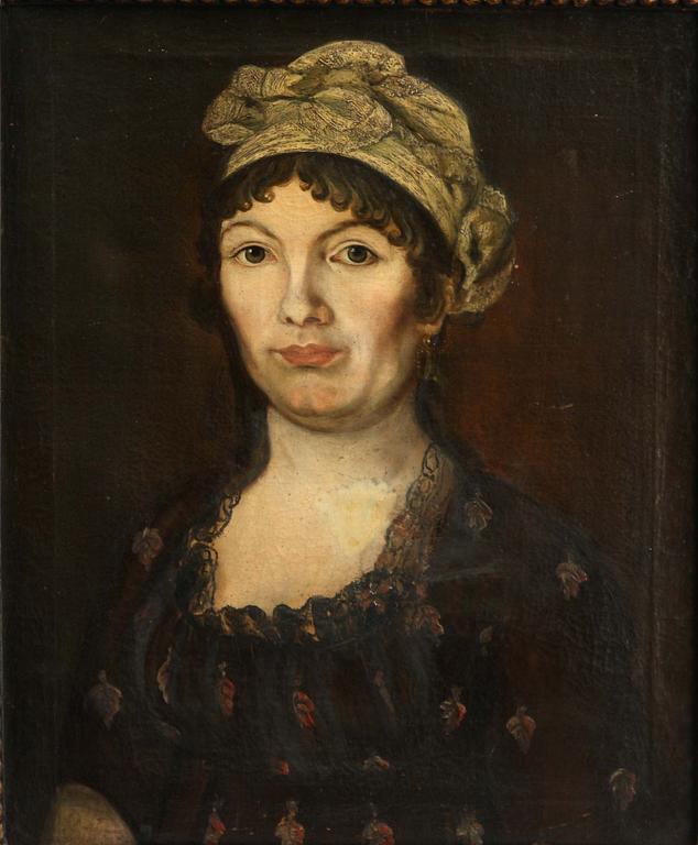 OKÄND KONSTNÄR, olja på duk. Sengustaviansk, 1700/1800-tal. Samtida ram.