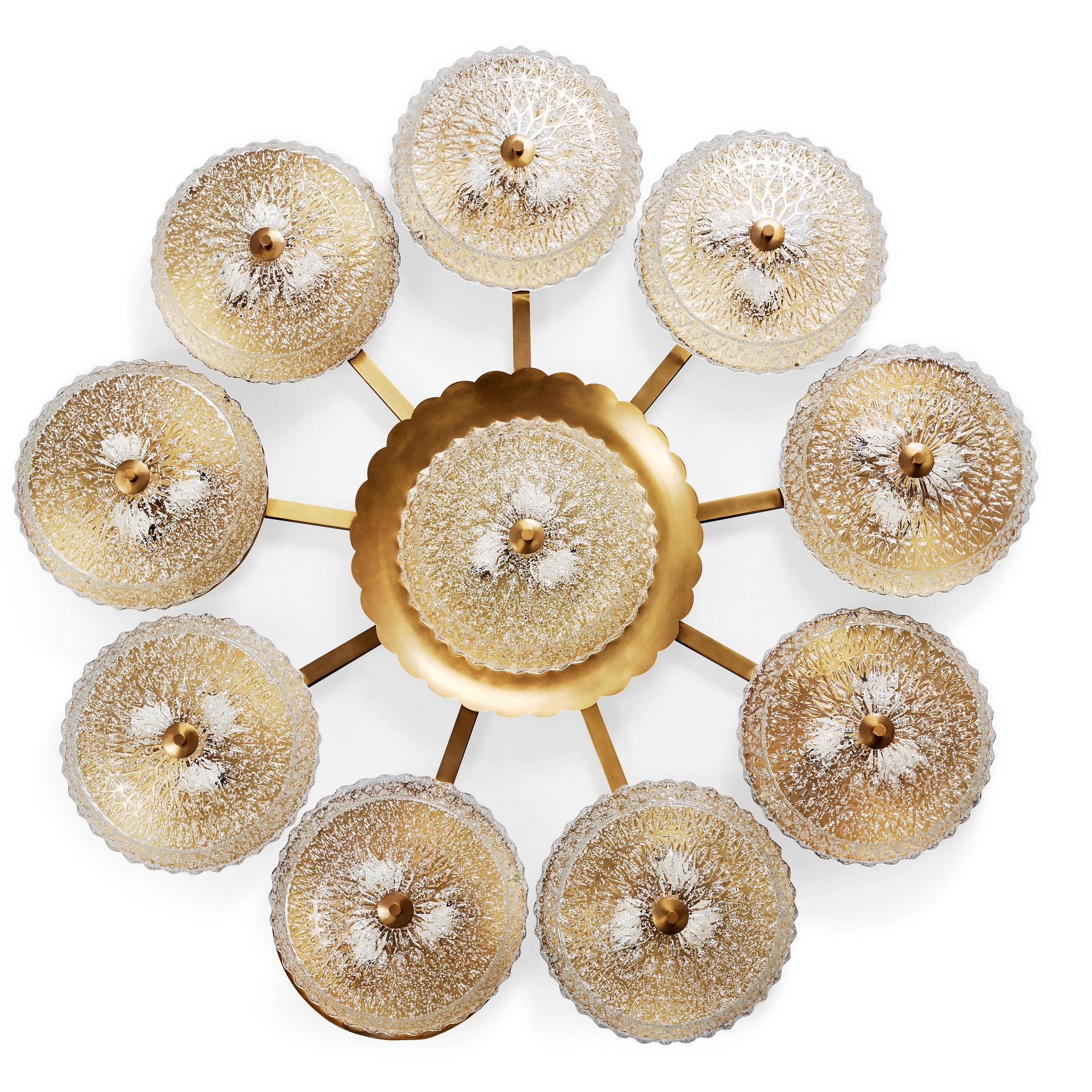 A ceiling lamp attributed to Carl Fagerlund , Orrefors, Sweden probably 1970's.