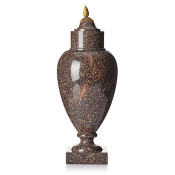 176. A Swedish early 19th century 'Blyberg' porphyry urn.