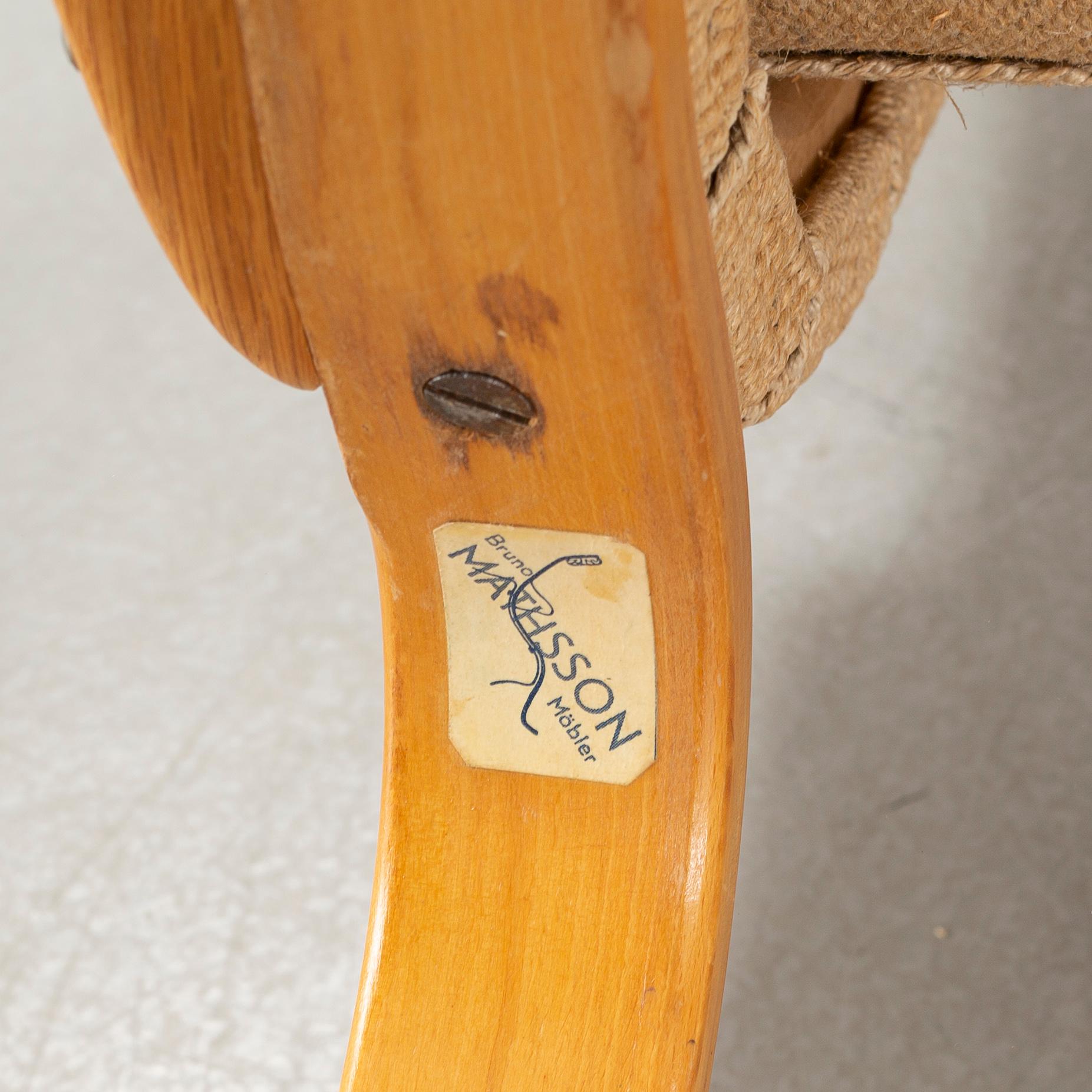 BRUNO MATHSSON, fåtölj, "Eva", Firma Karl Mathsson, Värnamo, 1940-tal.