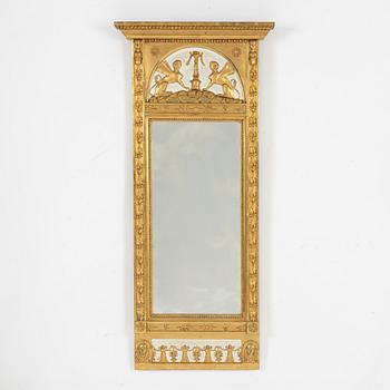 A late Gustavian mirror, probably Gothenburg, circa 1800.