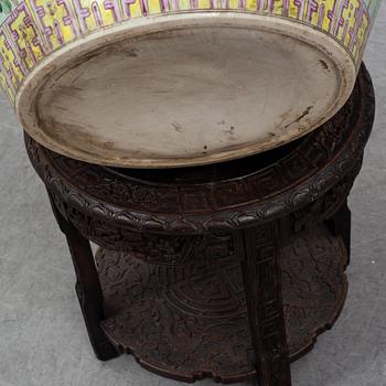 A large Chinese famille rose fish basin, 20th century.