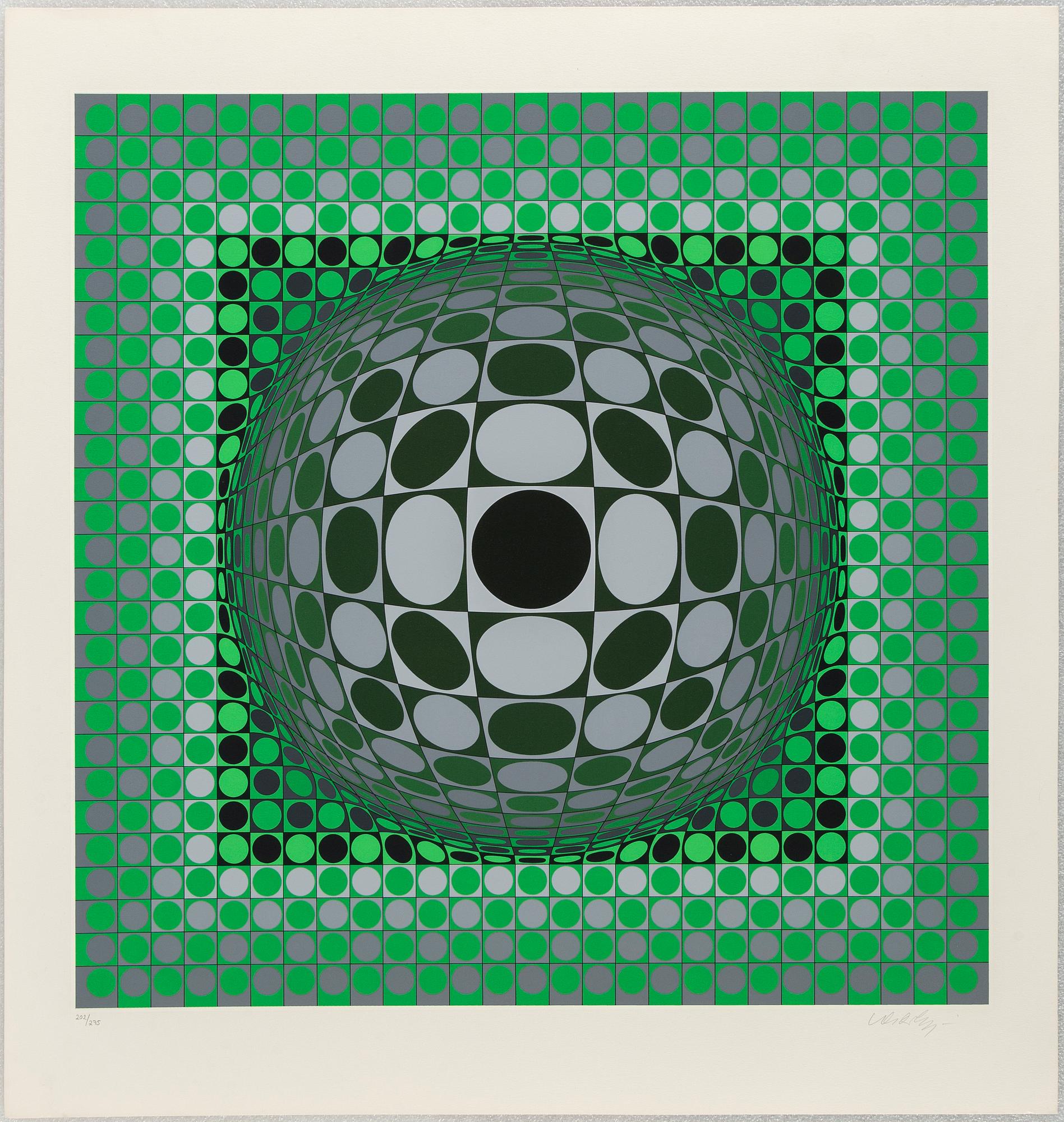 VICTOR VASARELY, färgserigrafier, 6 st, "Louisiana-mappen", signerade Vasarely och numrerade 202/275 med blyerts.