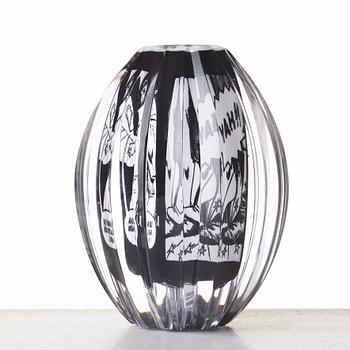 Per B. Sundberg, a "litograal" technique glass vase, Orrefors 2003.