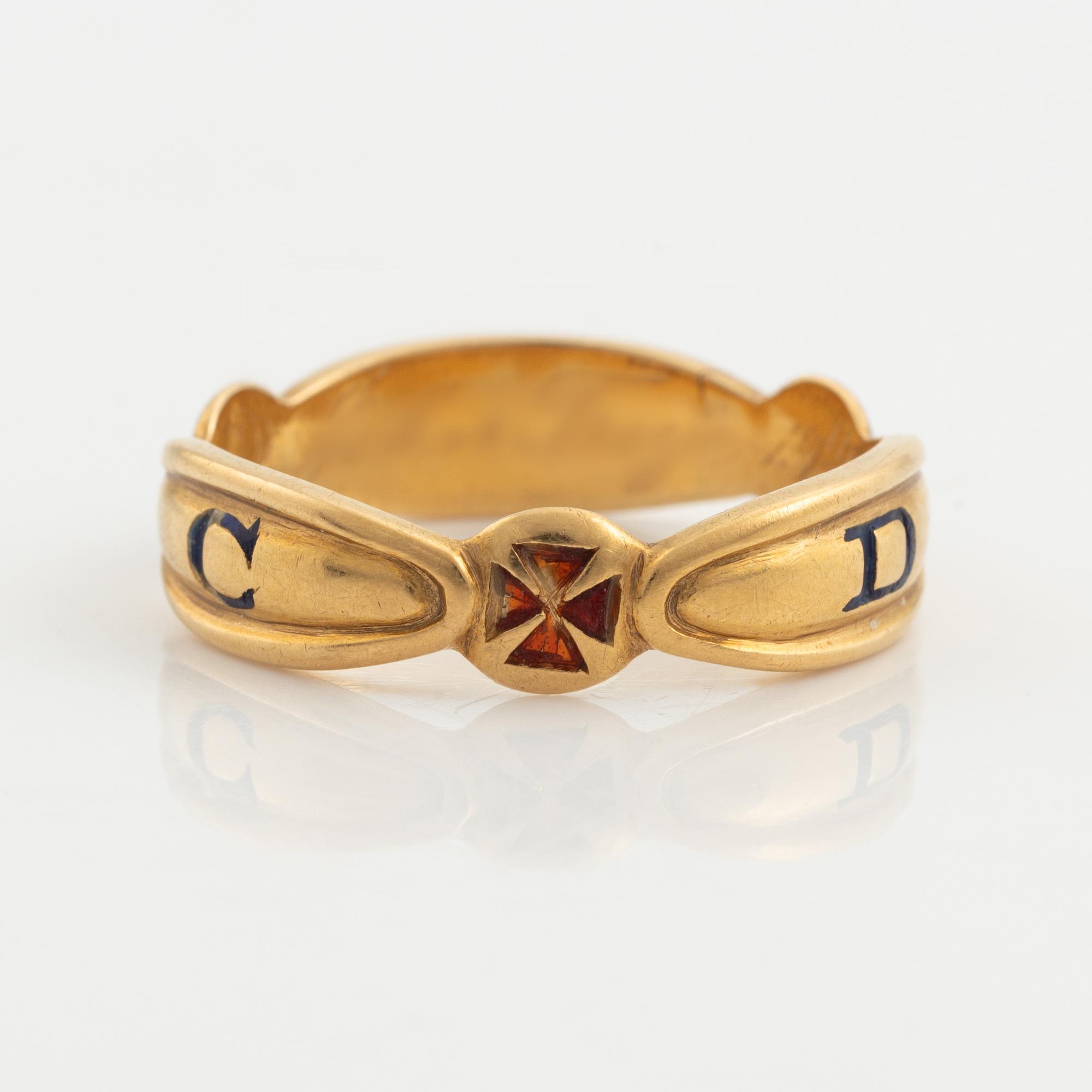 Ring, 18K gold, Masonic ring.
