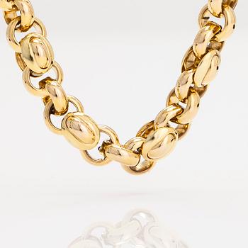 A 14K gold necklace, Unoaerre, Italy.