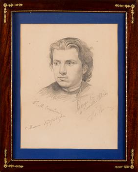 ILJA JEFIMOVITJ REPIN, MANPORTRÄTT (TROLIGEN MISHA KUDRYAVTSEV).
