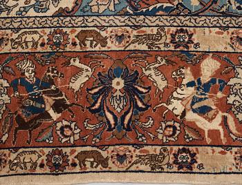 MATTO, semi-antique Tabriz figural, ca 400 x 298,5 cm.