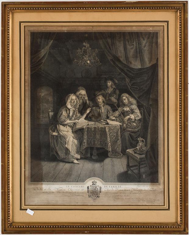 PARTI GRAVYRER. 3 st. Bl a De Monchy. 1700/1800-tal.