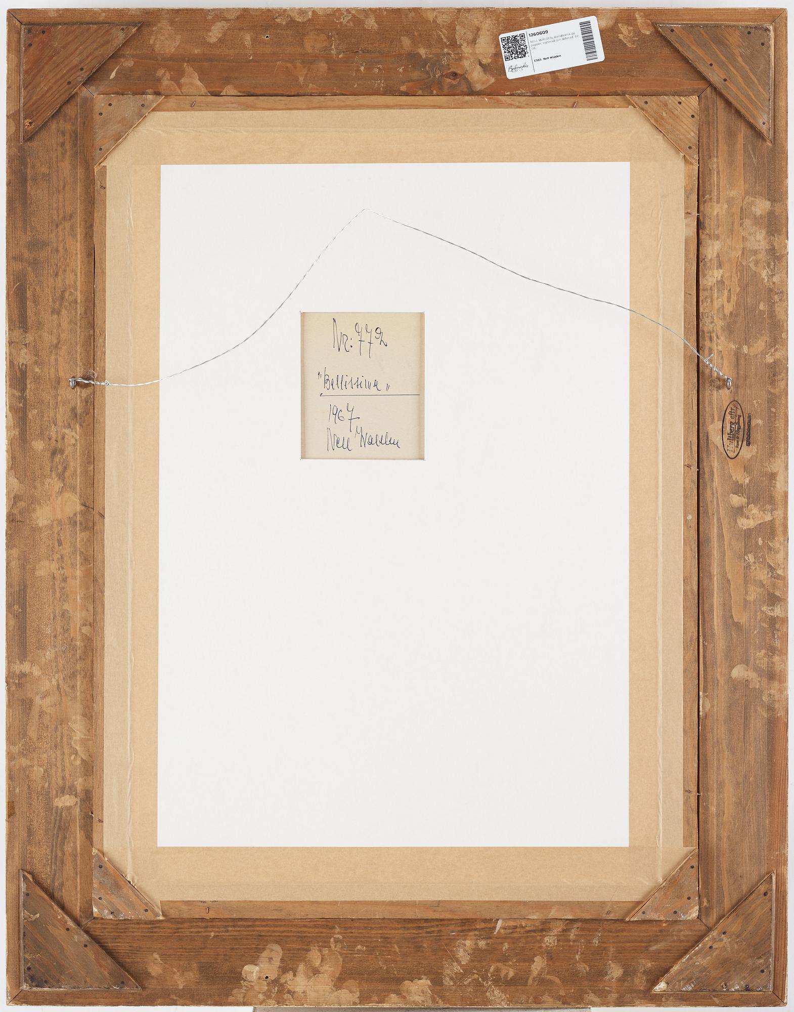 NELL WALDEN, mixxed medio on paper, signed and dated -67.