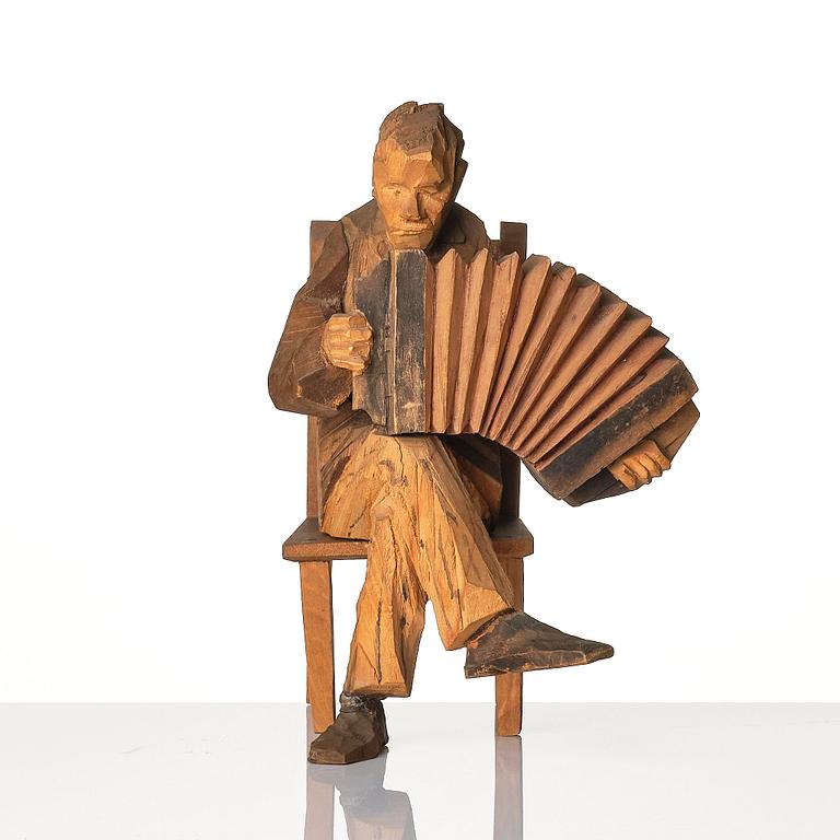 Axel Petersson Döderhultarn, Seated Accordionist.