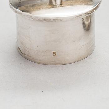 Sylvia Stave, a silver cocktail shaker, marked PV, Finnish control mark Tillander, Helsinki, 1955.