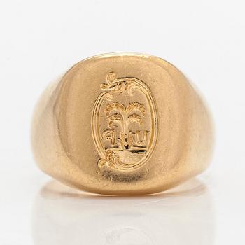 Sinettisormus, 18K kultaa. Tukholma 1962.