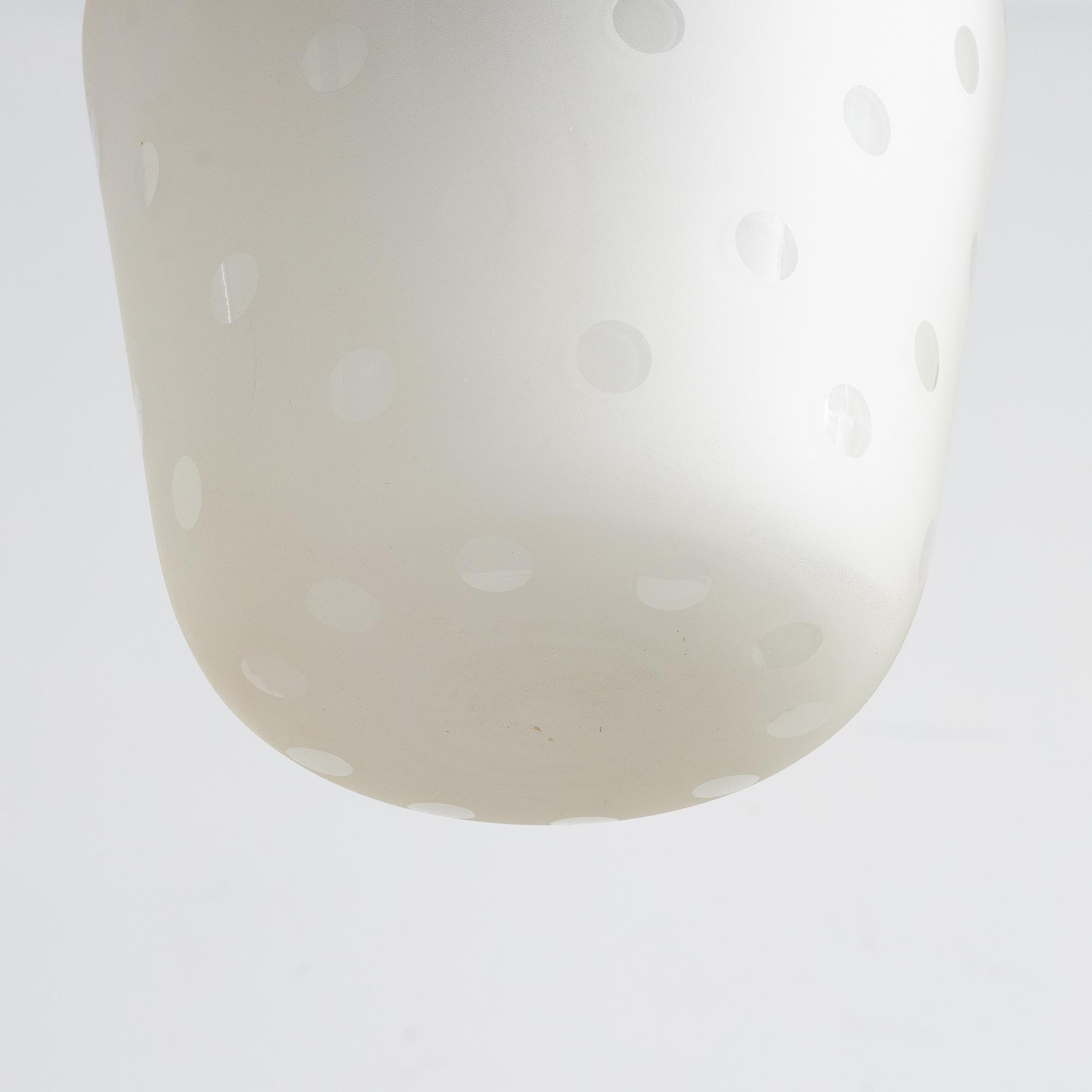 Flygsfors Glasbruk, a pair of model "513 P" ceiling lamps, 1940s-50s.