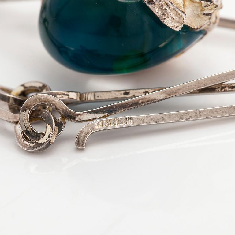 Björn Weckström, halsband, "Nectaris", sterlingsilver och akryl. Lapponia 1974.